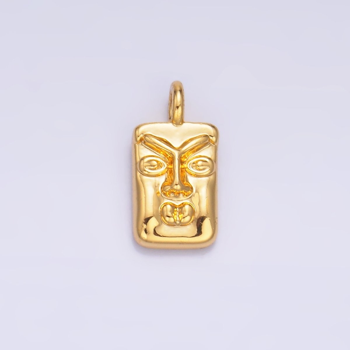 24K Gold Filled Face Tiki Bar Charm in Gold &amp; Silver | W866