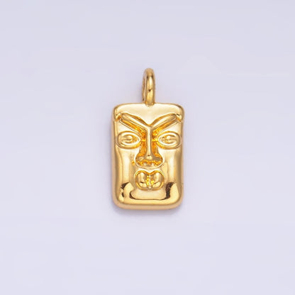 24K Gold Filled Face Tiki Bar Charm in Gold &amp; Silver | W866