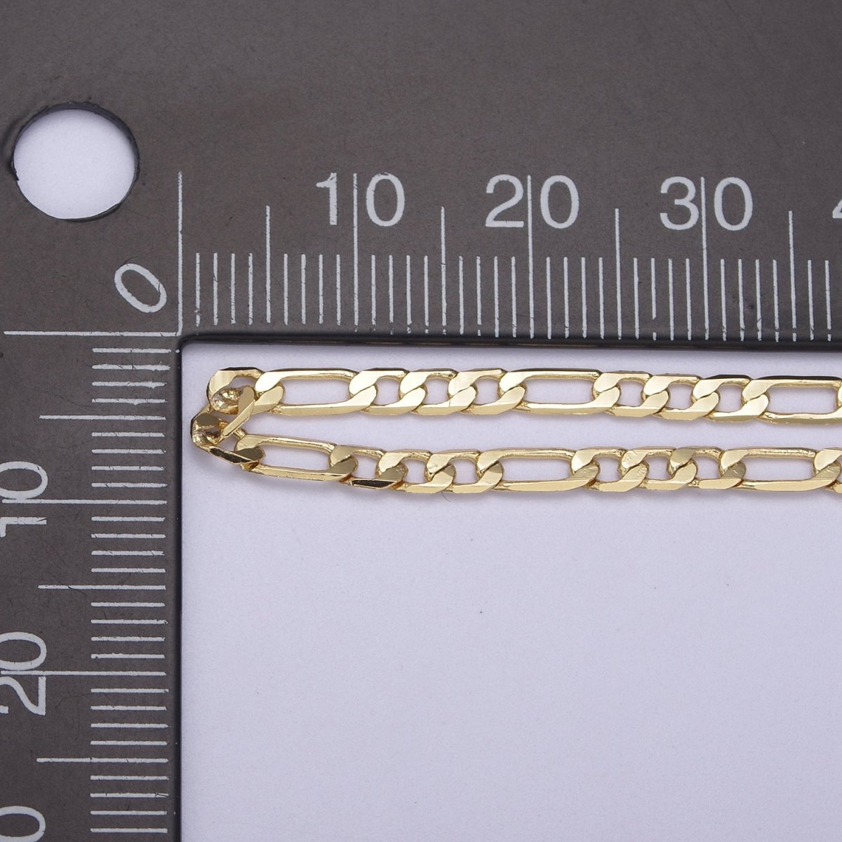 24K Gold Filled Figaro Chain, Dainty 2.5mm Flat Figaro Unfinished Chain For Jewelry Making | ROLL-674, ROLL-675