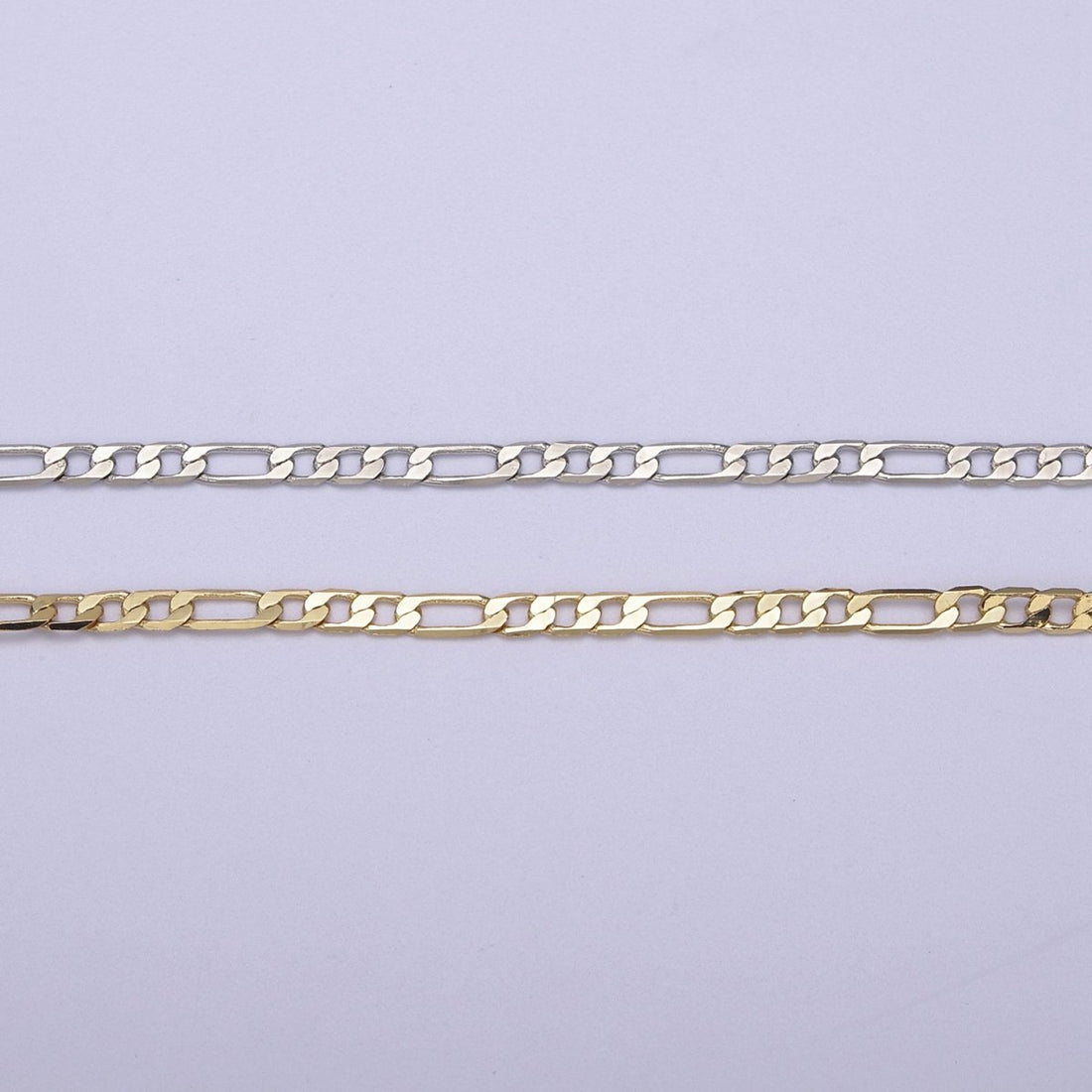 24K Gold Filled Figaro Chain, Dainty 2.5mm Flat Figaro Unfinished Chain For Jewelry Making | ROLL-674, ROLL-675