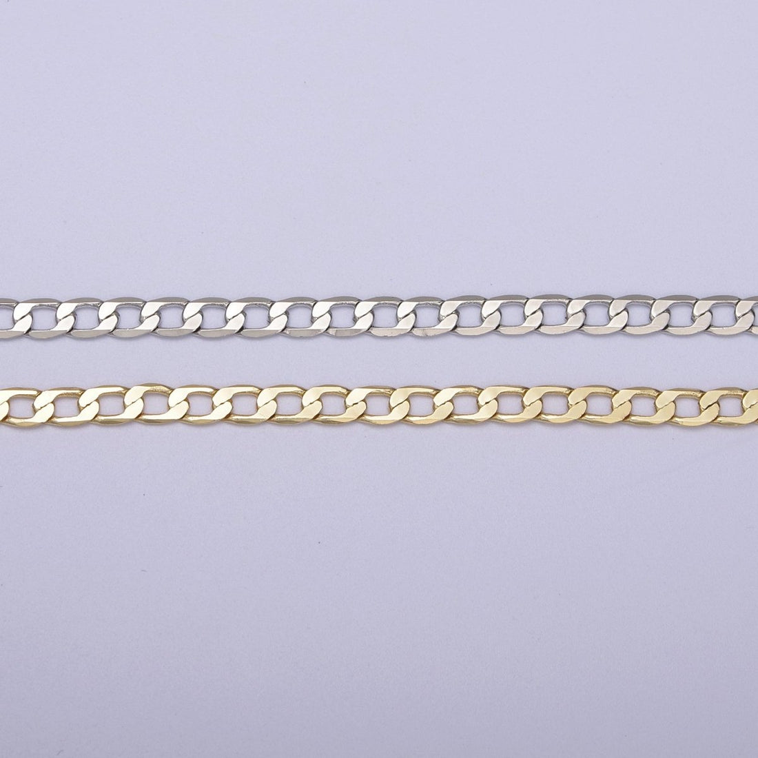 24K Gold Filled Figaro Curb Chain, Flat 3.5mm Width Figaro Unfinished Chain For Jewelry Making Supply Component | ROLL-688, ROLL-689 Clearance Pricing