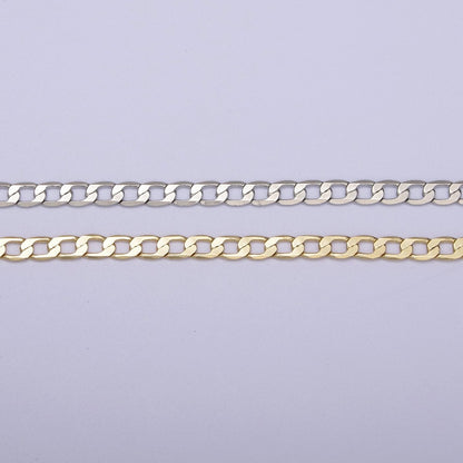 24K Gold Filled Figaro Curb Chain, Flat 3.5mm Width Figaro Unfinished Chain For Jewelry Making Supply Component | ROLL-688, ROLL-689 Clearance Pricing