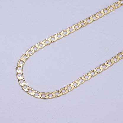 24K Gold Filled Figaro Curb Chain, Flat 3.5mm Width Figaro Unfinished Chain For Jewelry Making Supply Component | ROLL-688, ROLL-689 Clearance Pricing