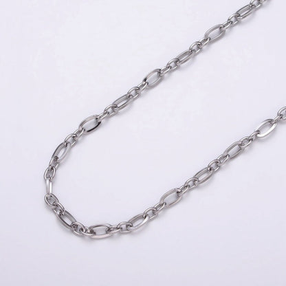 24K Gold Filled Figaro Long and Short Fancy Chain 3.5 mm Dainty Cable Link Unfinished Chain by Yard | ROLL-1295 ROLL-1296 Clearance Pricing