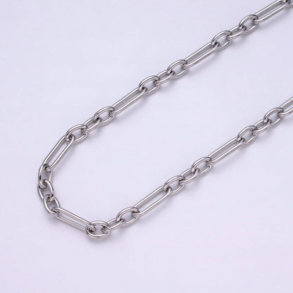 24K Gold Filled Figaro Long and Short Fancy Chain Bulk Gold, Silver Unfinished Chain | ROLL-1263 ROLL-1264 Clearance Pricing