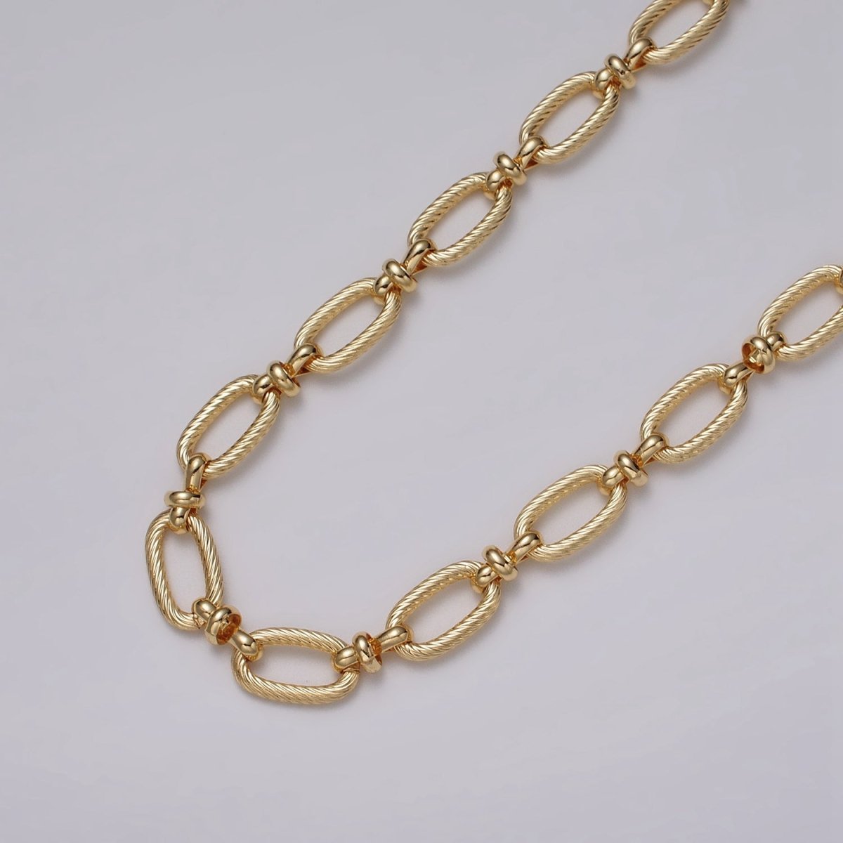 24k Gold Plated Figaro Long and Short Fancy Unfinished Chain in Gold &amp; Silver | ROLL-1139 ROLL-1140 Clearance Pricing