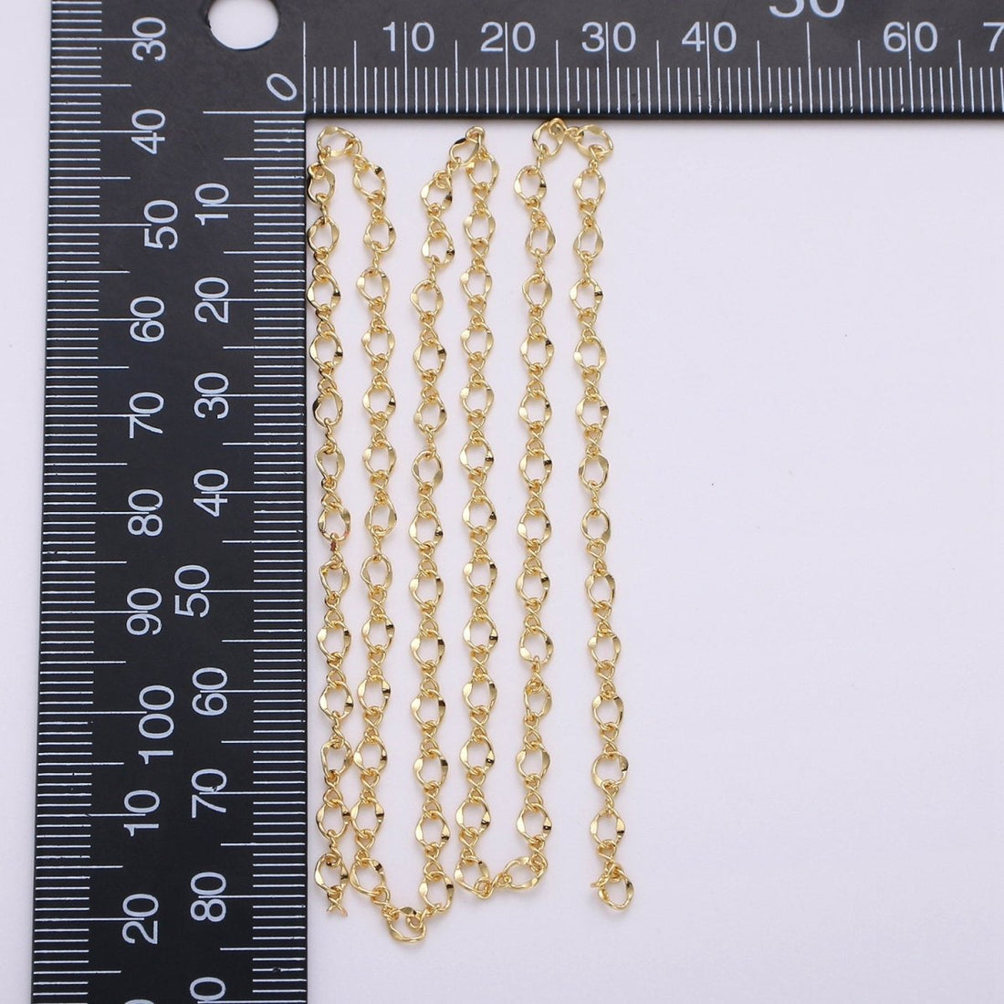 24K Gold Filled Figure Eight Chain, 3mm Width Dainty Chain Thin Chain, Unfinished Chain by Yard, infinity Chain | ROLL-137