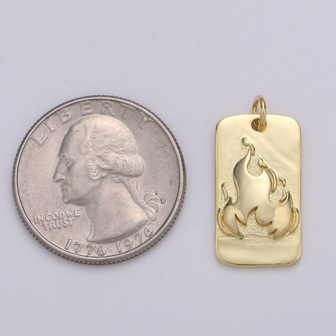24K Gold Filled Fire Rectangle Charm D-926