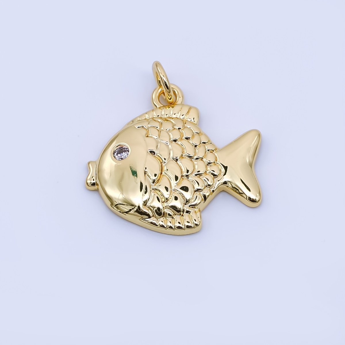 24K Gold Filled Fish Charm Fisherman Sea Pendant | AJ399
