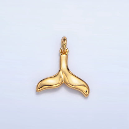 24K Gold Filled Fish Tail Minimalist Multidimensional Charm | W085