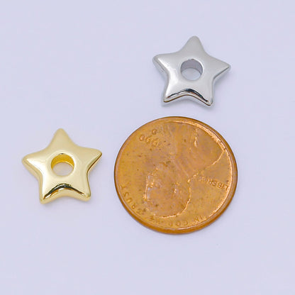 24K Gold Filled Five-Points Little Star Large Hole Bead Spacer | B-469