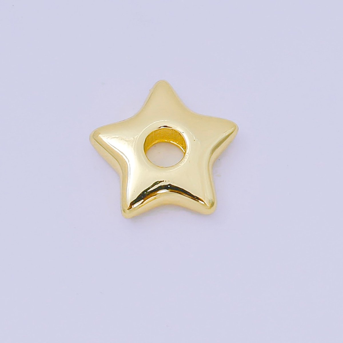 24K Gold Filled Five-Points Little Star Large Hole Bead Spacer | B-469