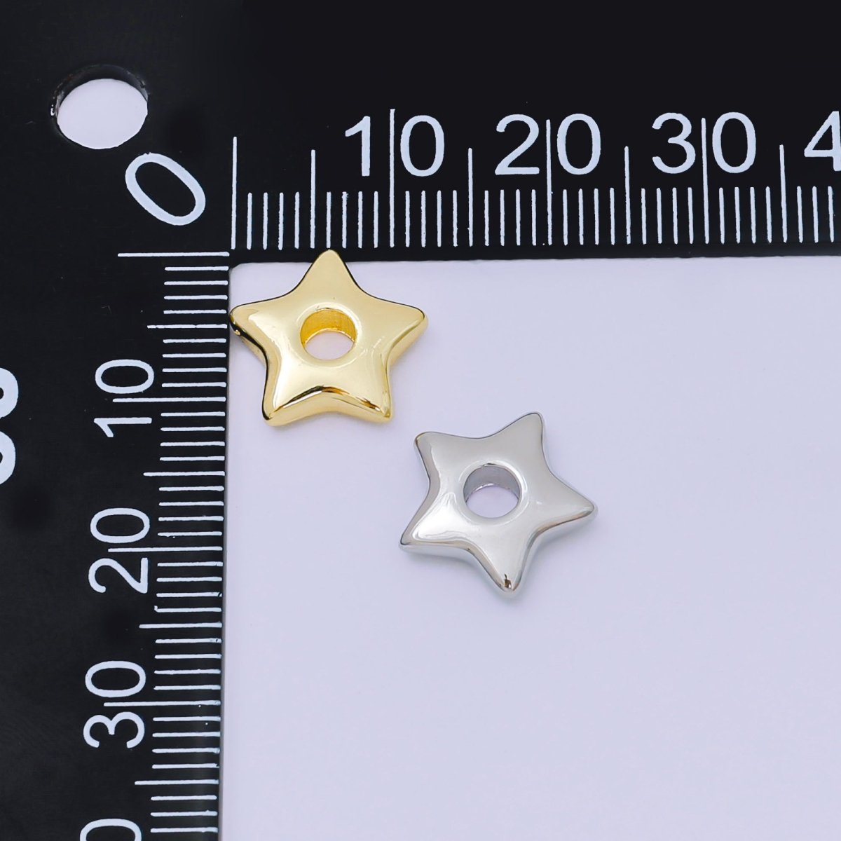 24K Gold Filled Five-Points Little Star Large Hole Bead Spacer | B-469