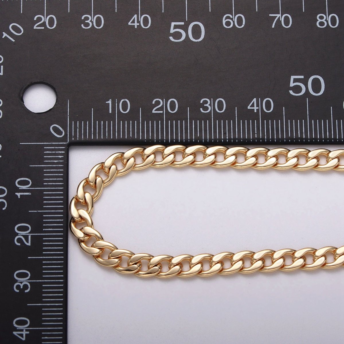 24k Gold Filled Flat Concave Curb 5mm Width Unfinished Chain by Yard in Gold &amp; Silver | ROLL-1058, ROLL-1104 Clearance Pricing