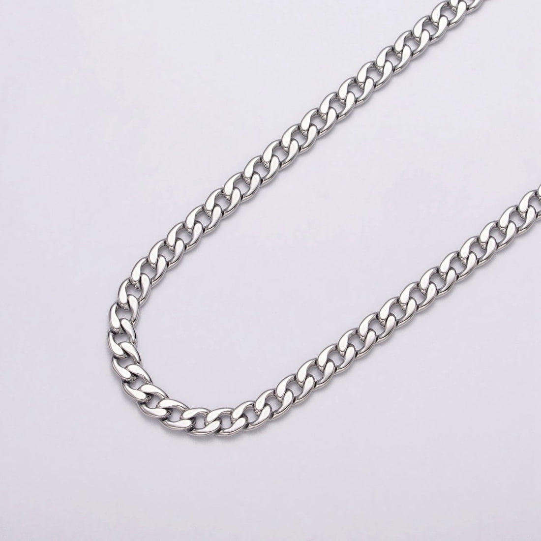 24k Gold Filled Flat Concave Curb 5mm Width Unfinished Chain by Yard in Gold &amp; Silver | ROLL-1058, ROLL-1104 Clearance Pricing