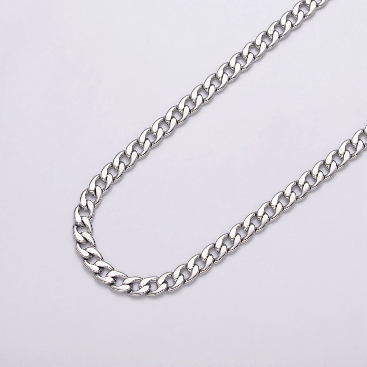 24k Gold Filled Flat Concave Curb 5mm Width Unfinished Chain by Yard in Gold &amp; Silver | ROLL-1058, ROLL-1104 Clearance Pricing