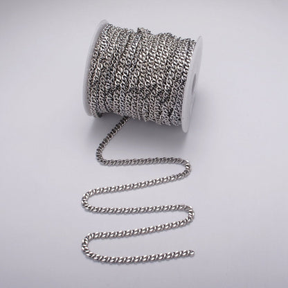 24k Gold Filled Flat Double Curb Figaro Eight Designed Unfinished Chain by Yard in Gold &amp; Silver | ROLL-1053, ROLL-1107 Clearance Pricing
