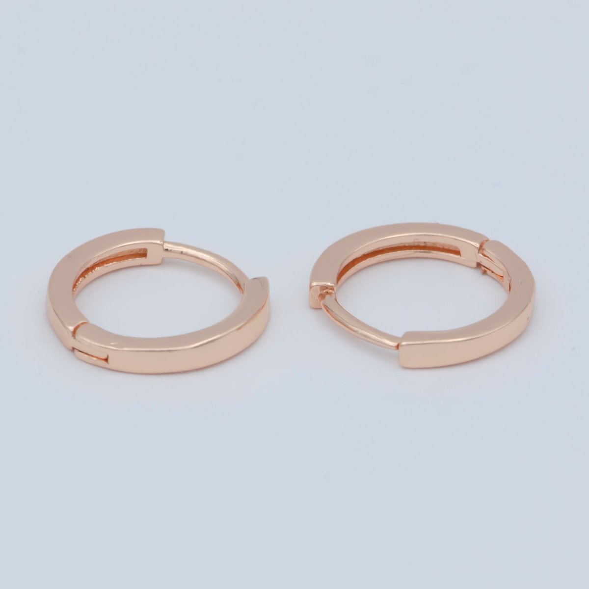 24K Gold Filled Flat Minimalist Huggie Earrings in Gold, Silver &amp; Rose Gold | AB1208 - AB1210