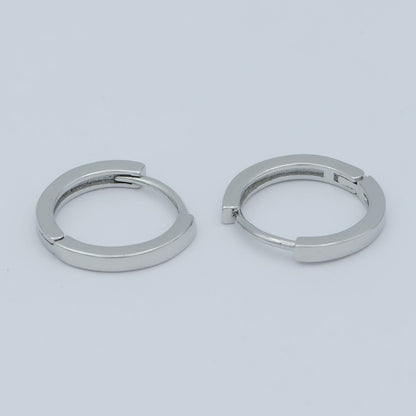 24K Gold Filled Flat Minimalist Huggie Earrings in Gold, Silver &amp; Rose Gold | AB1208 - AB1210