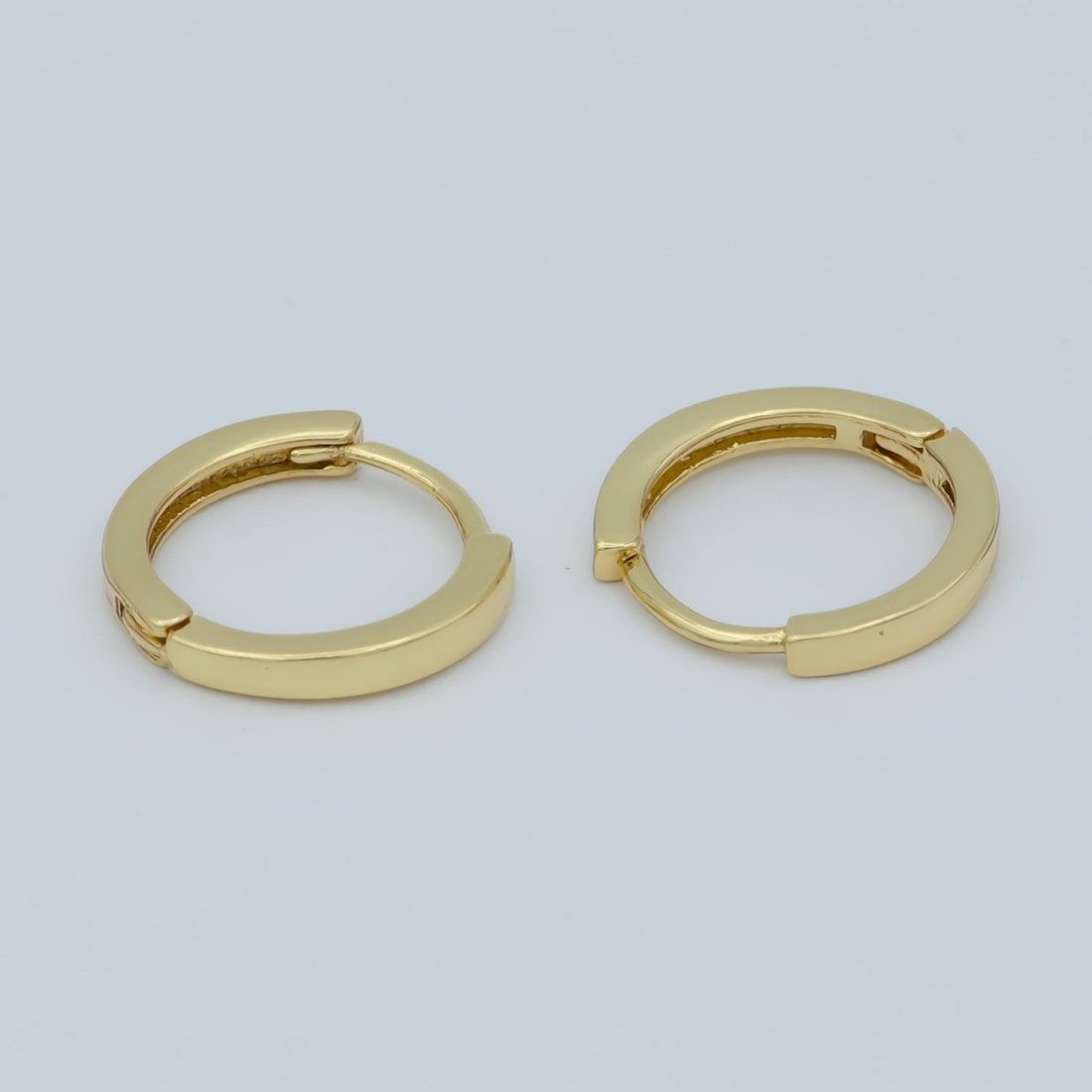 24K Gold Filled Flat Minimalist Huggie Earrings in Gold, Silver &amp; Rose Gold | AB1208 - AB1210