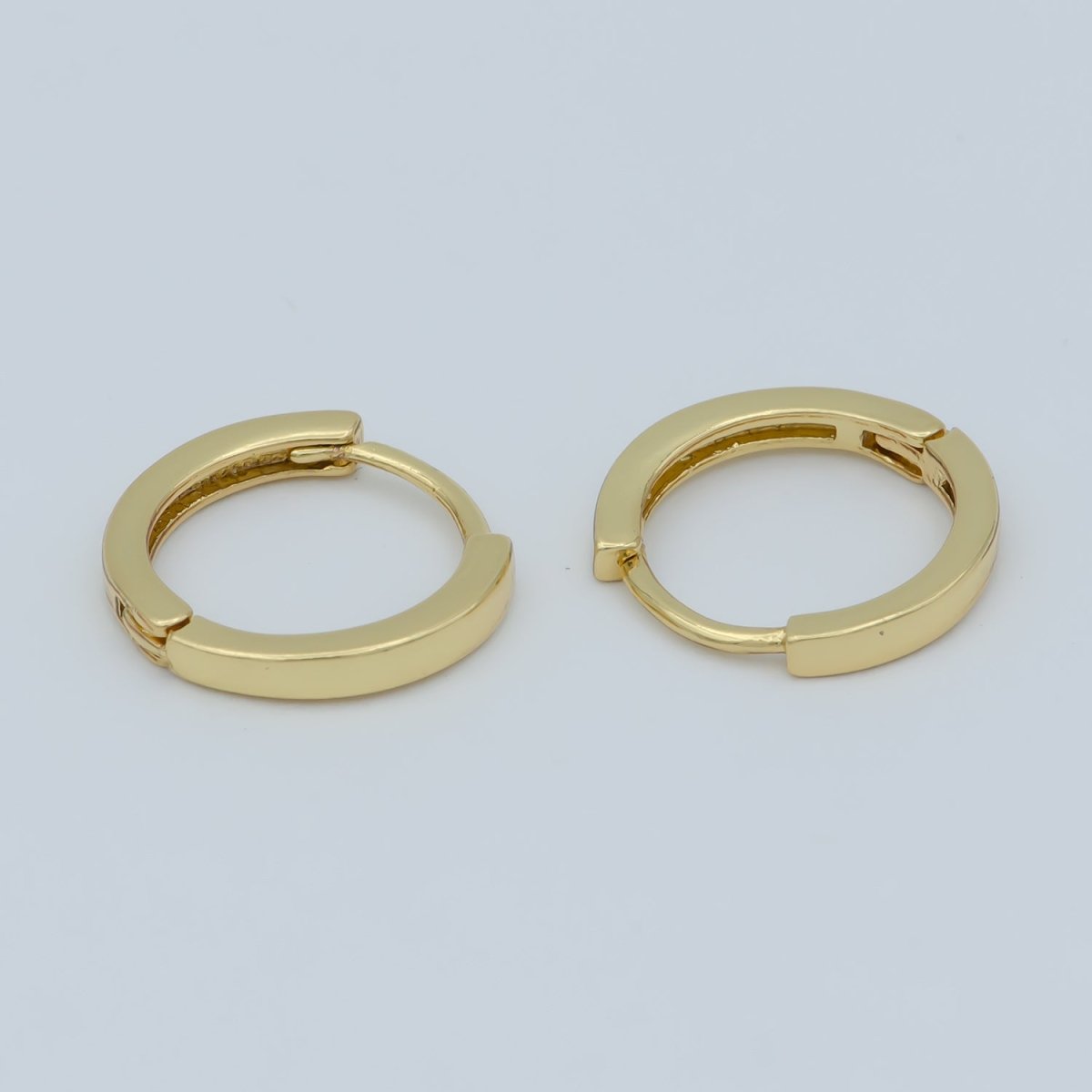 24K Gold Filled Flat Minimalist Huggie Earrings in Gold, Silver &amp; Rose Gold | AB1208 - AB1210