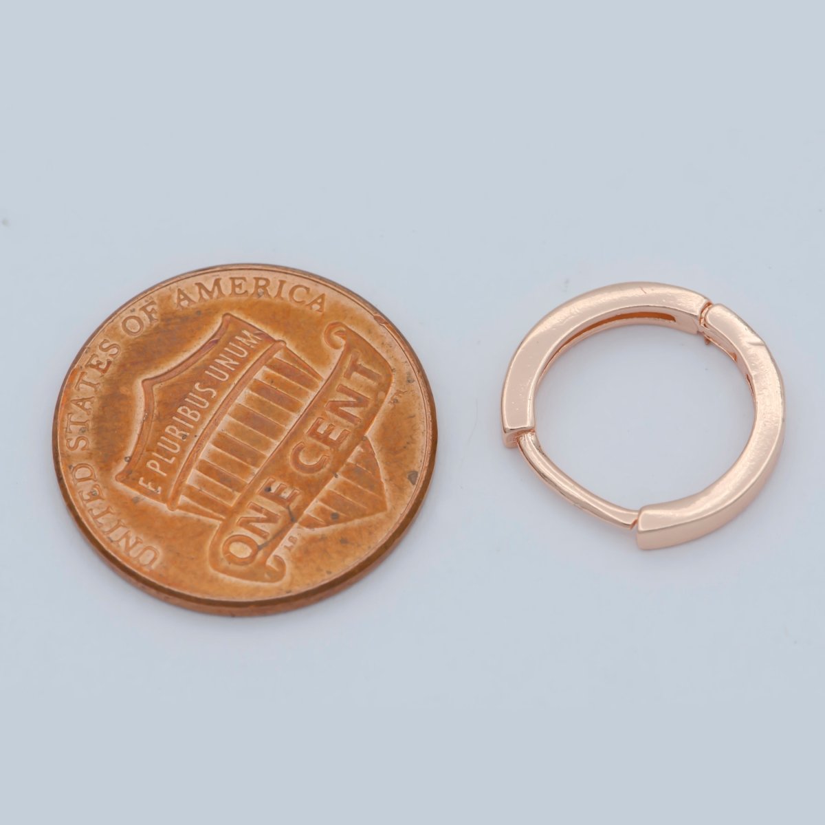 24K Gold Filled Flat Minimalist Huggie Earrings in Gold, Silver &amp; Rose Gold | AB1208 - AB1210