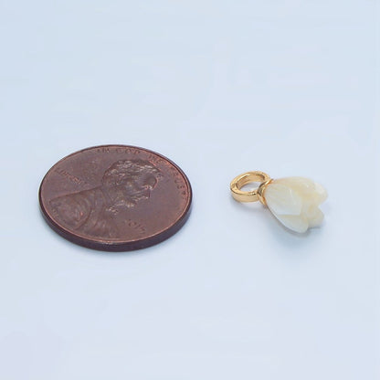 24K Gold Filled Flower Shell Pearl Charm | P1878