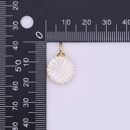 24K Gold Filled Flower Shell Pearl Drop Pendant | P1637