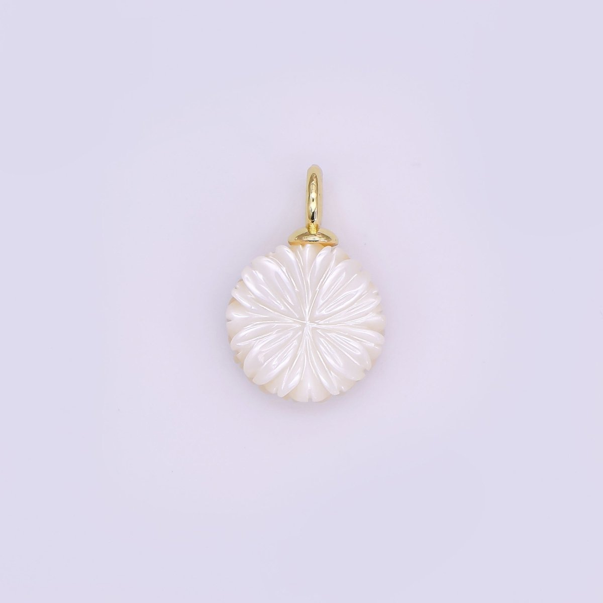 24K Gold Filled Flower Shell Pearl Drop Pendant | P1637