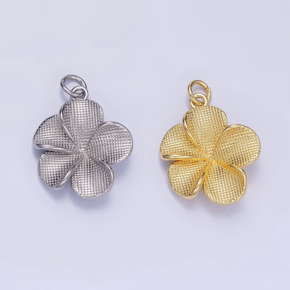 24K Gold Filled Flower Textured Charm in Gold &amp; Silver | C560