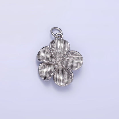 24K Gold Filled Flower Textured Charm in Gold &amp; Silver | C560