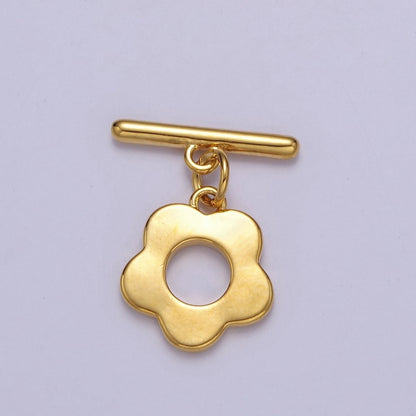 24k Gold Filled Flower Toggle Clasp, Jewelry Clasp OT Clasp Findings L-711 L-712 L-822
