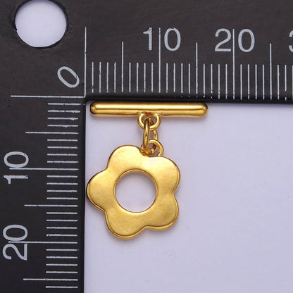 24k Gold Filled Flower Toggle Clasp, Jewelry Clasp OT Clasp Findings L-711 L-712 L-822