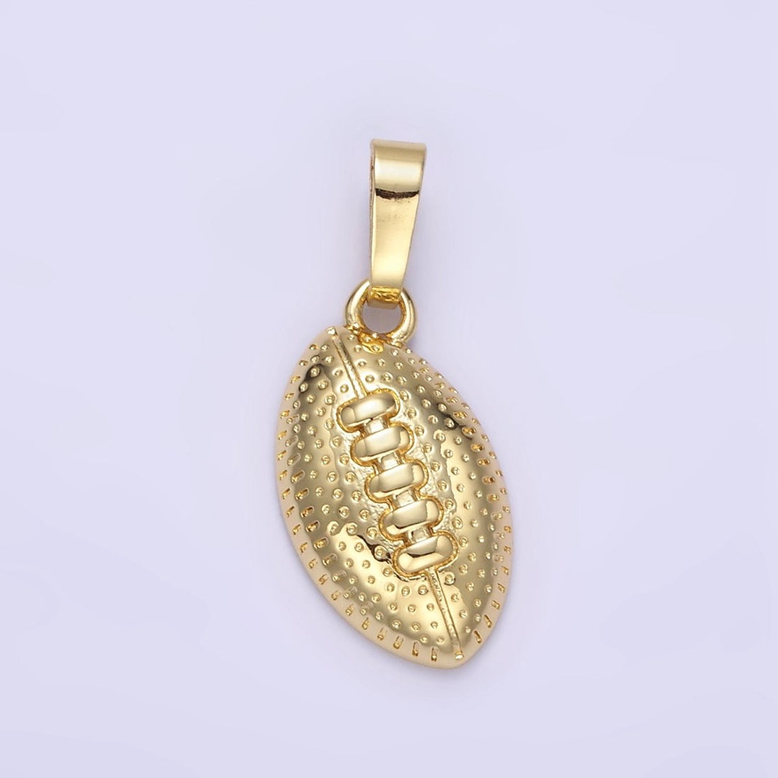 24K Gold Filled Football Sports Equipment Dotted Minimalist Pendant in Gold &amp; Silver | AA1333