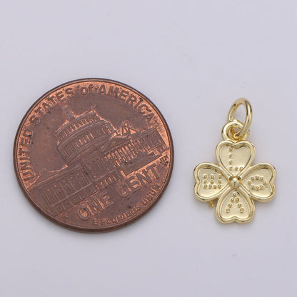 24K Gold Filled Four Clover Charm E-021