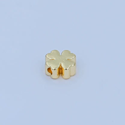 20 pcs 24K Gold Filled Four-Leaf Lucky Fortune Heart Clover Bead Spacer | B-081