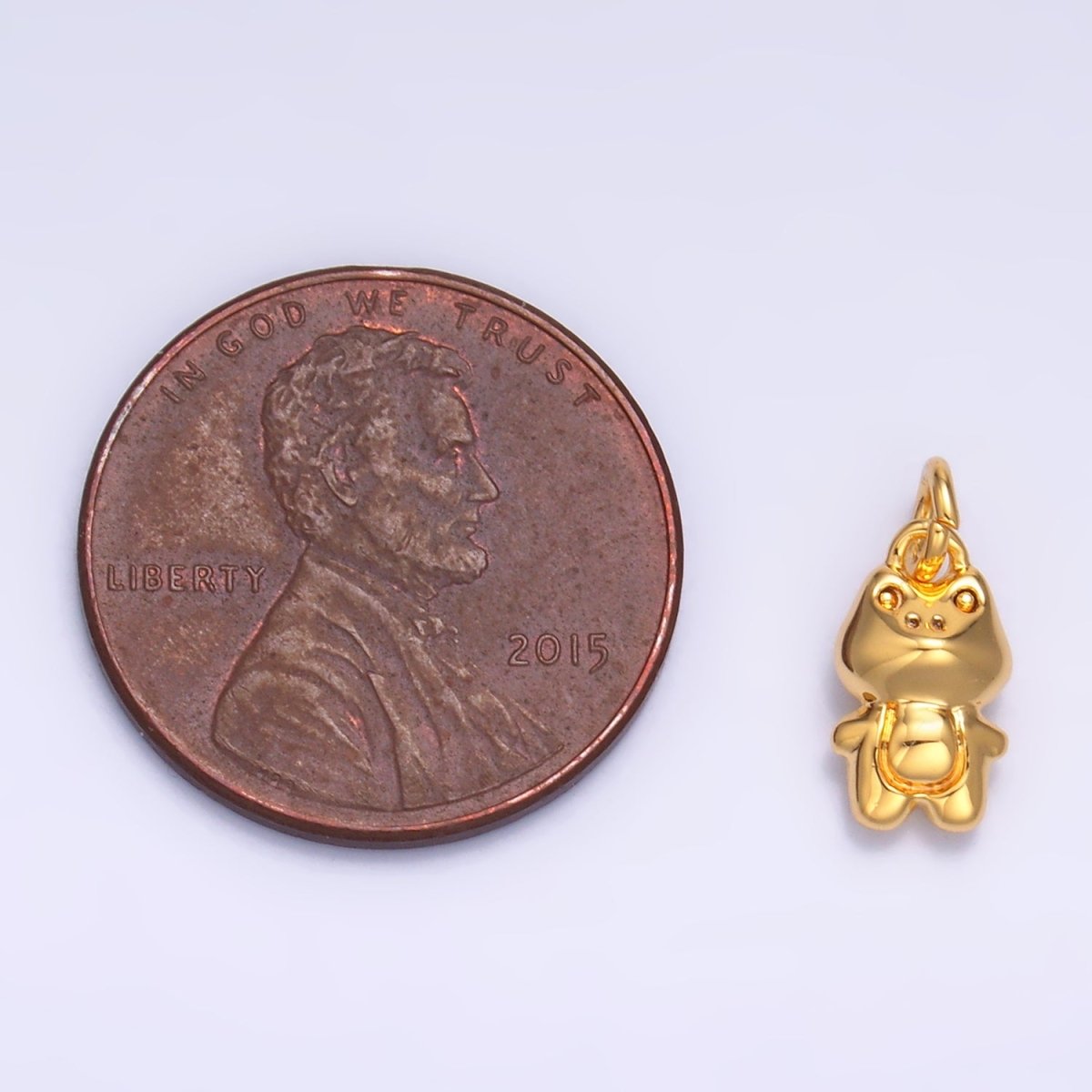 24K Gold Filled 10mm Frog Animal 3D Multidimensional Mini Charm in Gold &amp; Silver | W873