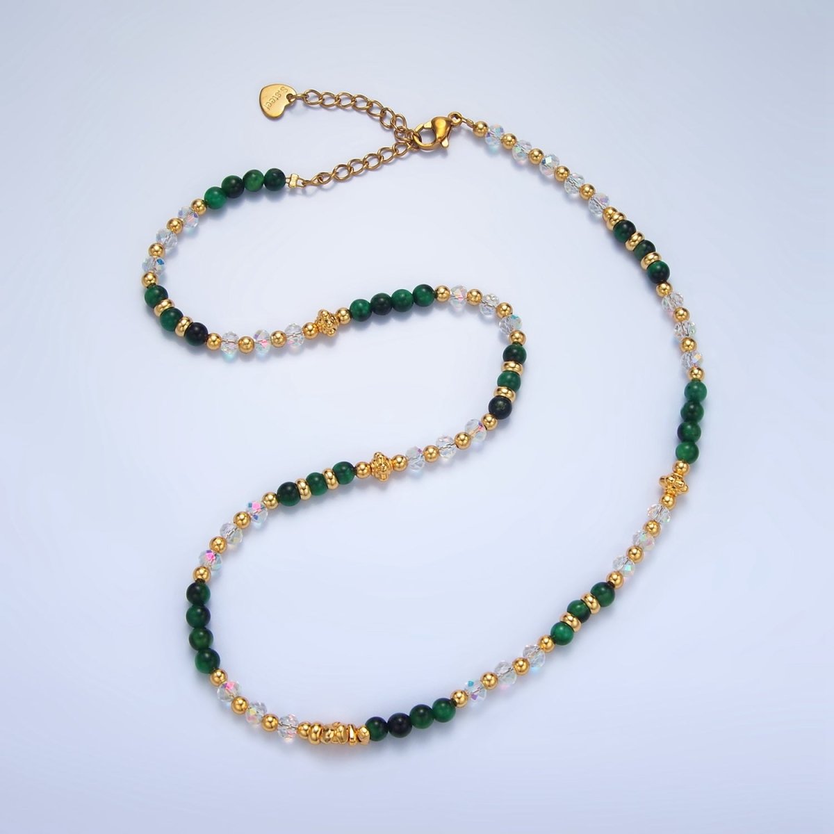 24K Gold Filled Gemstone Multifaceted Bead 16 Inch Necklace | WA-2651 ~ WA-2654
