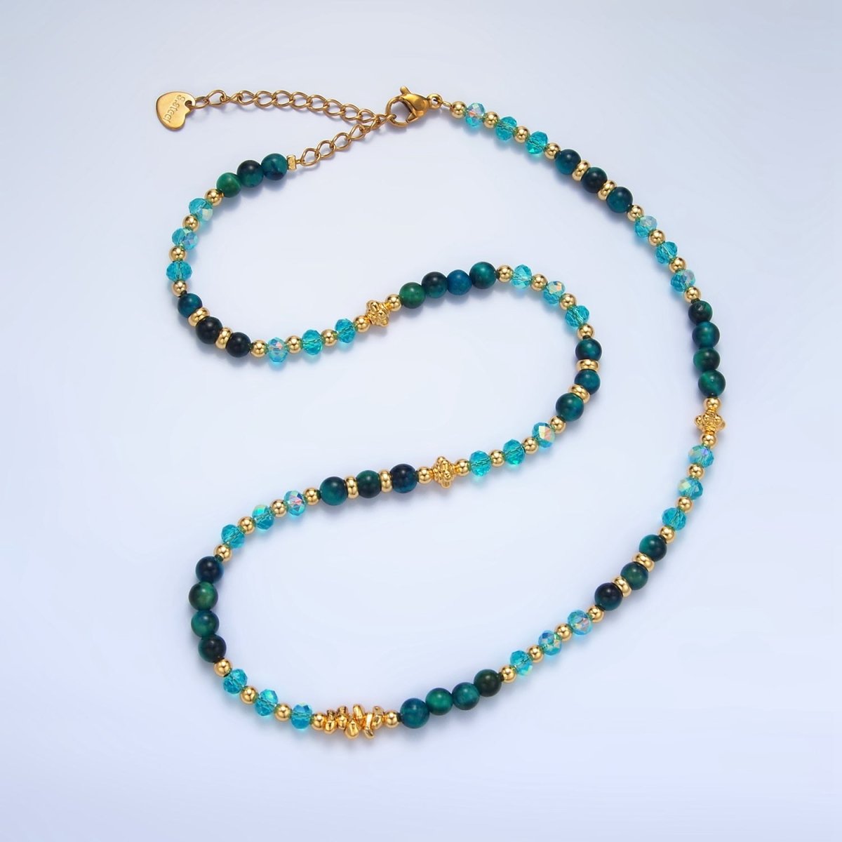24K Gold Filled Gemstone Multifaceted Bead 16 Inch Necklace | WA-2651 ~ WA-2654