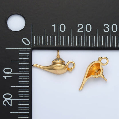24K Gold Filled Genie Cup Lamp Micro Paved CZ Mini Charm | AC137