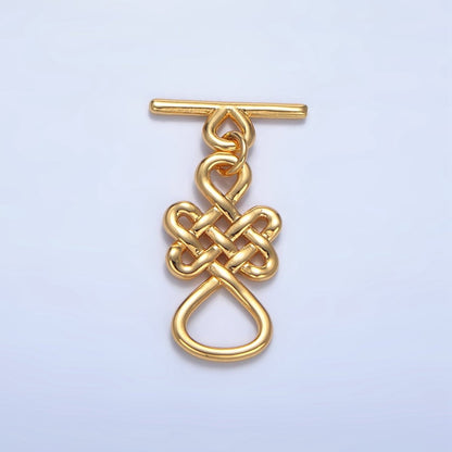 24K Gold Filled Geometric Artisan Toggle Clasps Closure in Gold &amp; Silver | Z494
