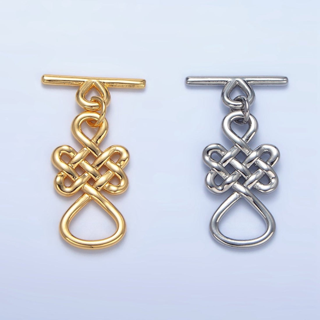 24K Gold Filled Geometric Artisan Toggle Clasps Closure in Gold &amp; Silver | Z494