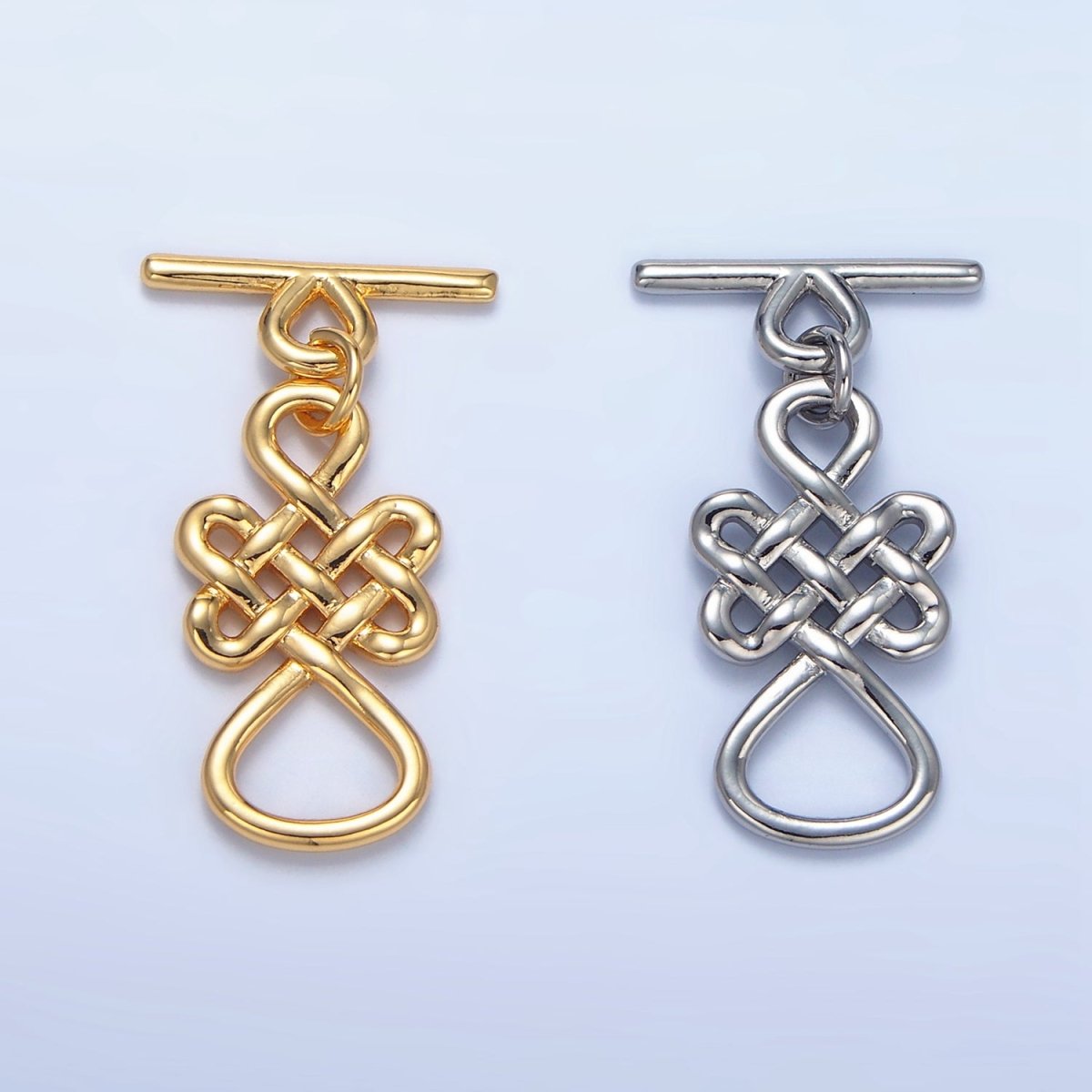 24K Gold Filled Geometric Artisan Toggle Clasps Closure in Gold &amp; Silver | Z494