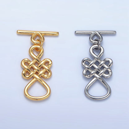 24K Gold Filled Geometric Artisan Toggle Clasps Closure in Gold &amp; Silver | Z494