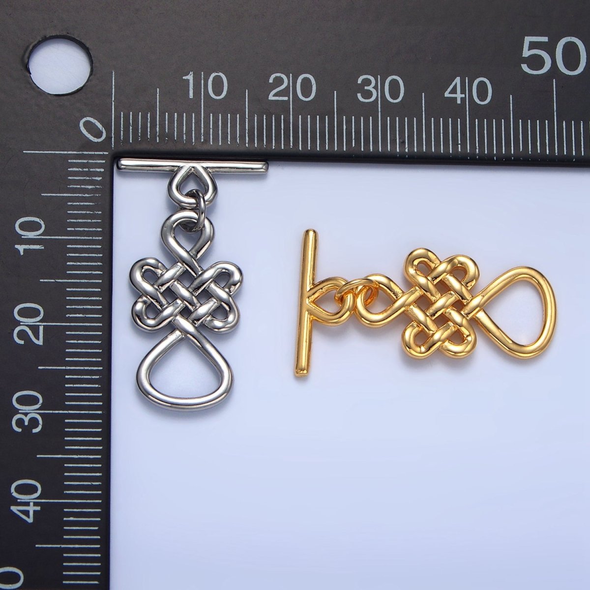 24K Gold Filled Geometric Artisan Toggle Clasps Closure in Gold &amp; Silver | Z494