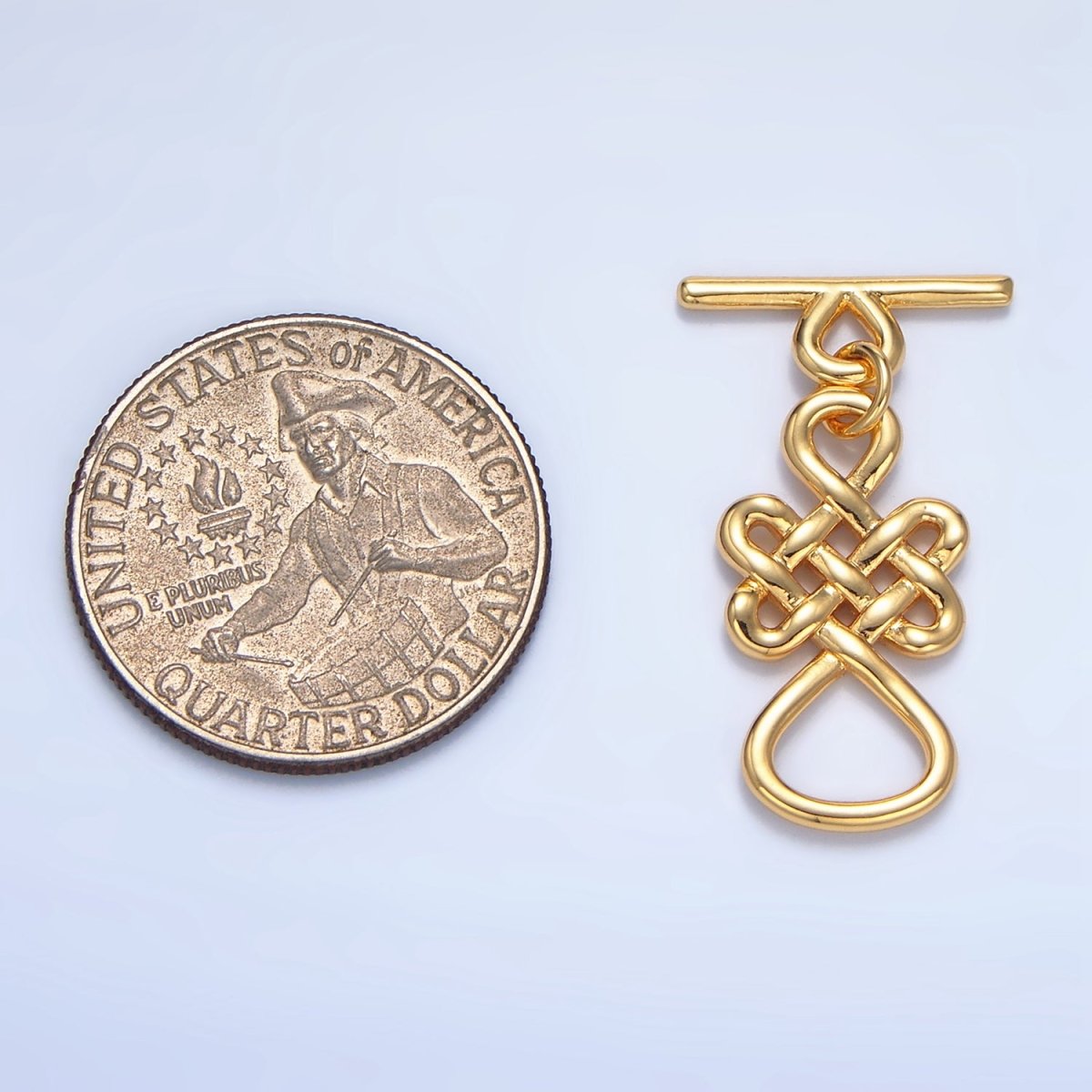 24K Gold Filled Geometric Artisan Toggle Clasps Closure in Gold &amp; Silver | Z494