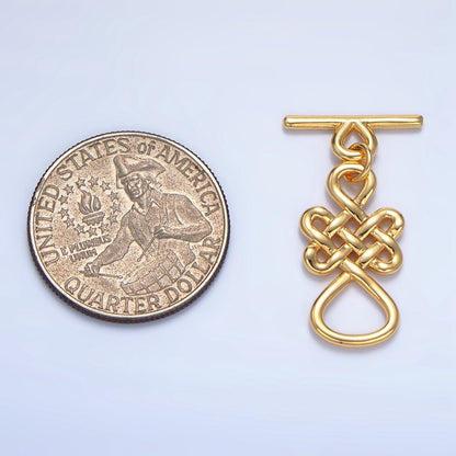 24K Gold Filled Geometric Artisan Toggle Clasps Closure in Gold &amp; Silver | Z494