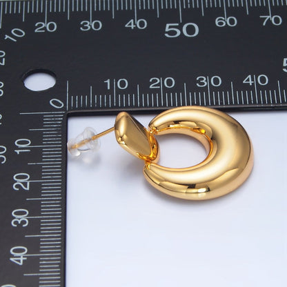 24K Gold Filled Geometric Bubble Door Knocker Drop Stud Earrings | AD771