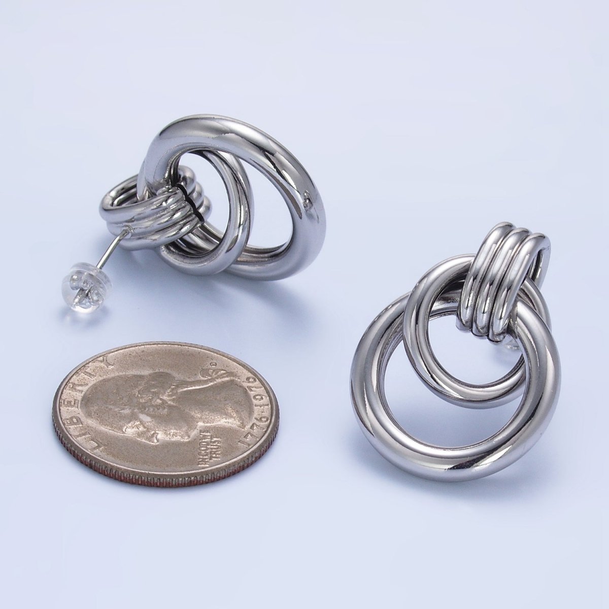 24K Gold Filled Geometric Circular Stud Earrings in Gold, Silver &amp; Mixed Metal | P361 P362 V249