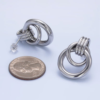 24K Gold Filled Geometric Circular Stud Earrings in Gold, Silver &amp; Mixed Metal | P361 P362 V249